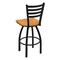 Holland Bar Stool Co 36" Swivel Bar Stool, Black Wrinkle, Med Oak Seat 41036BWMedOak - alternate 2
